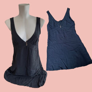 French Connection 90s Vintage Slip Dress Size L Black Minimalist